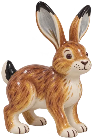 Lièvre d’Europe, figurine en faïence de FermeVallée
