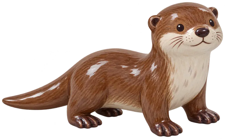 Loutre d’Europe, figurine en faïence de FermeVallée