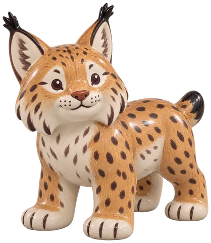 Lynx boréal, figurine en faïence de FermeVallée