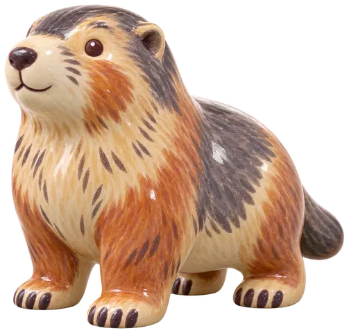 Marmotte des Alpes, figurine en faïence de FermeVallée