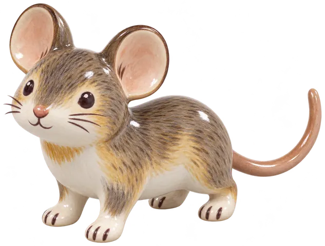 Mulot sylvestre, figurine en faïence de FermeVallée