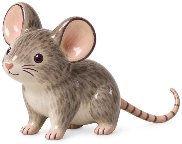 Souris grise, figurine en faïence de FermeVallée