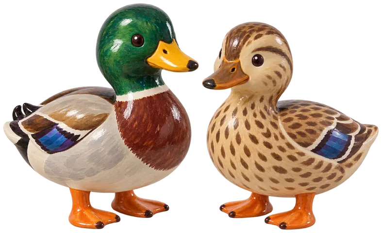 Canard colvert, figurine en faïence de FermeVallée