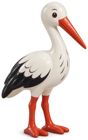 Cigogne blanche, figurine en faïence de FermeVallée