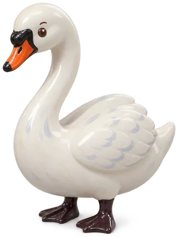 Cygne tuberculé, figurine en faïence de FermeVallée