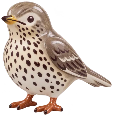 Grive draine, figurine en faïence de FermeVallée
