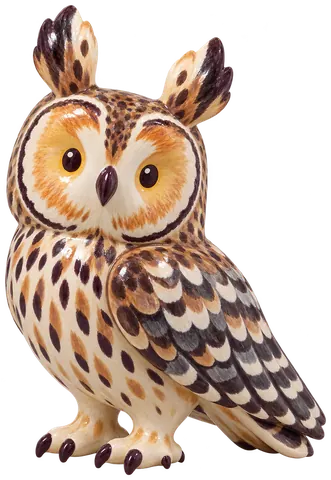 Hibou moyen-duc, figurine en faïence de FermeVallée