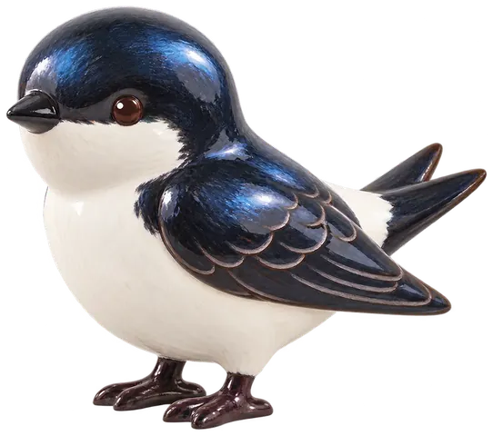 Hirondelle de fenêtre, figurine en faïence de FermeVallée