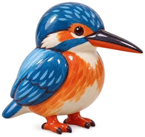 Martin-pêcheur d’Europe, figurine en faïence de FermeVallée