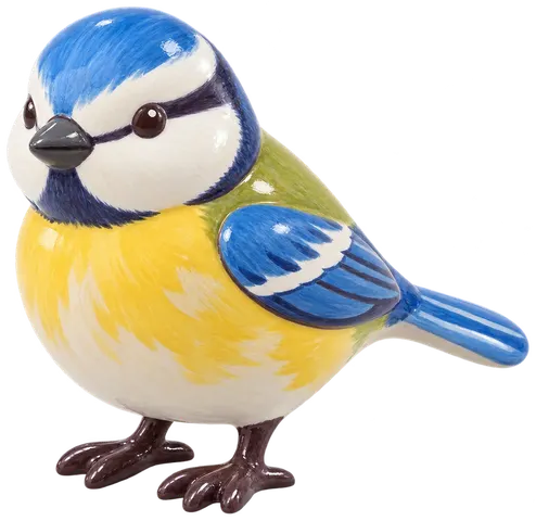 Mésange bleue, figurine en faïence de FermeVallée