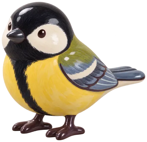 Mésange charbonnière, figurine en faïence de FermeVallée