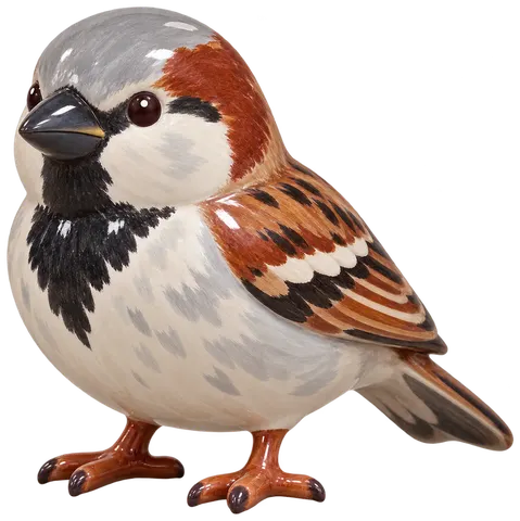 Moineau domestique, figurine en faïence de FermeVallée