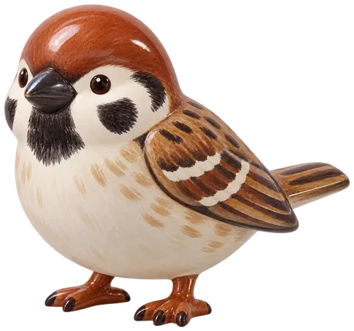 Moineau friquet, figurine en faïence de FermeVallée