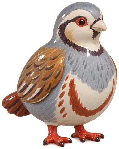 Perdrix grise, figurine en faïence de FermeVallée