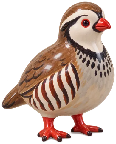 Perdrix rouge, figurine en faïence de FermeVallée