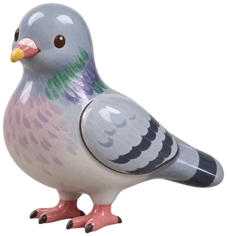 Pigeon colombin, figurine en faïence de FermeVallée