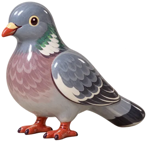 Pigeon ramier, figurine en faïence de FermeVallée