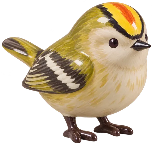 Roitelet huppé, figurine en faïence de FermeVallée
