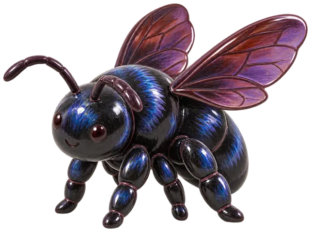 Xylocope violet, figurine en faïence de FermeVallée