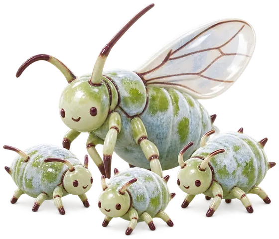 Puceron cendré du chou, figurine en faïence de FermeVallée