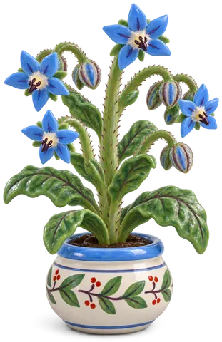 Bourrache officinale, figurine en faïence de FermeVallée