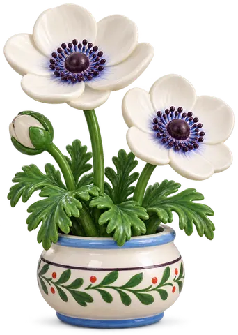 Anémone des fleuristes, figurine en faïence de FermeVallée