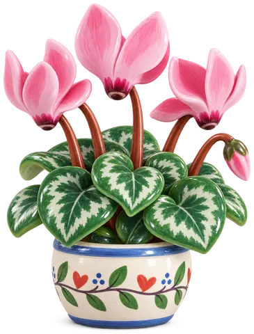 Cyclamen, figurine en faïence de FermeVallée