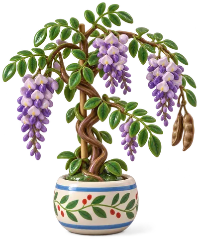 Glycine de Chine, figurine en faïence de FermeVallée