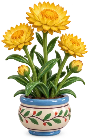 Immortelle annuelle, figurine en faïence de FermeVallée