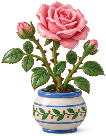 Rose, figurine en faïence de FermeVallée