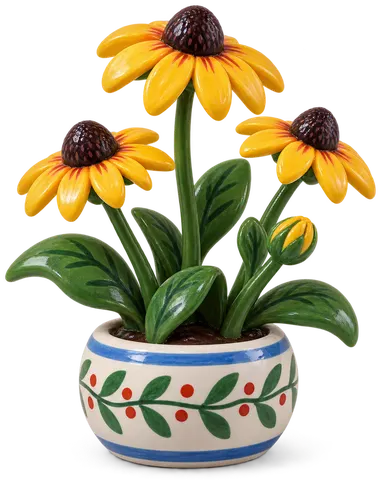Rudbeckia, figurine en faïence de FermeVallée