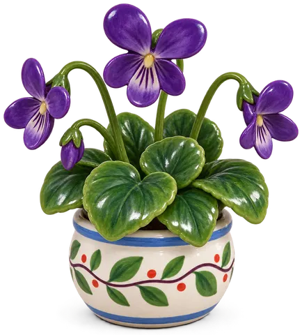 Violette odorante, figurine en faïence de FermeVallée