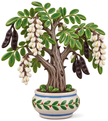 Robinier faux-acacia, figurine en faïence de FermeVallée