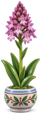 Orchis pyramidal, figurine en faïence de FermeVallée