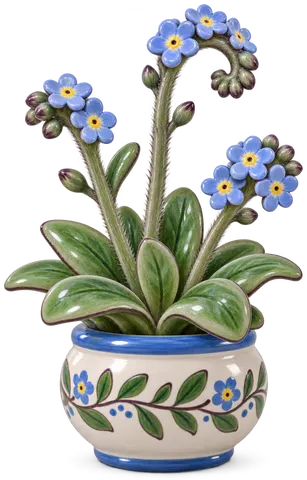 Myosotis des champs, figurine en faïence de FermeVallée