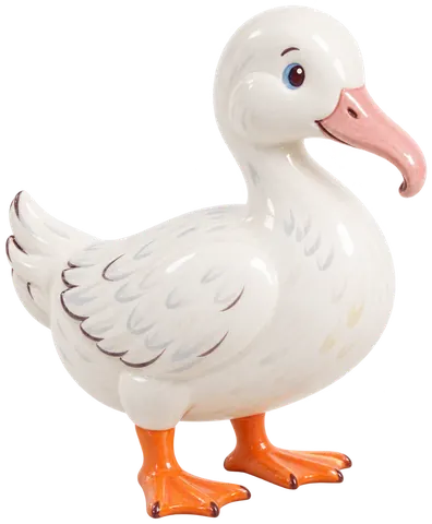 Canard à bec courbé, figurine en faïence de FermeVallée