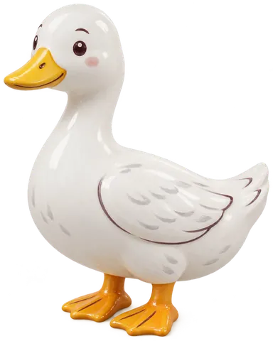 Canard Campbell anglais, figurine en faïence de FermeVallée