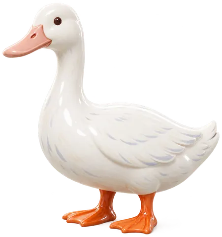 Canard d’Aylesbury, figurine en faïence de FermeVallée