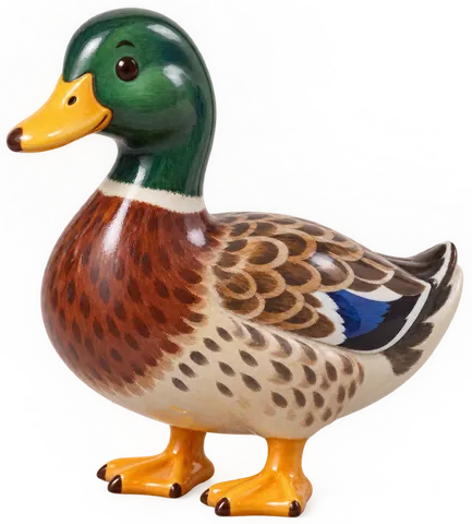 Canard de Rouen français, figurine en faïence de FermeVallée
