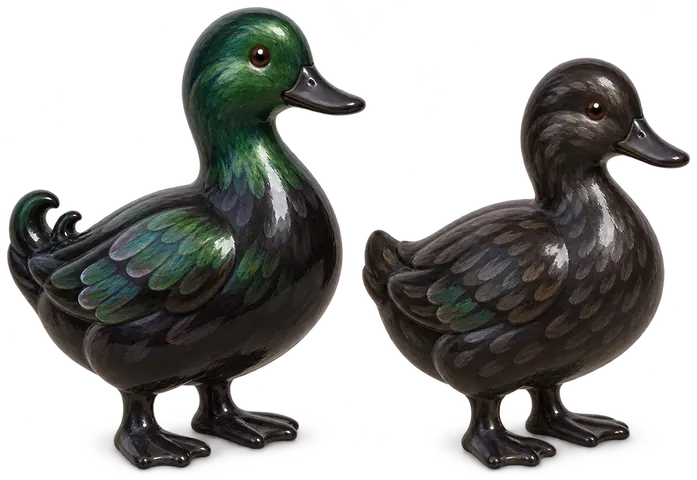 Canard émeraude, figurine en faïence de FermeVallée