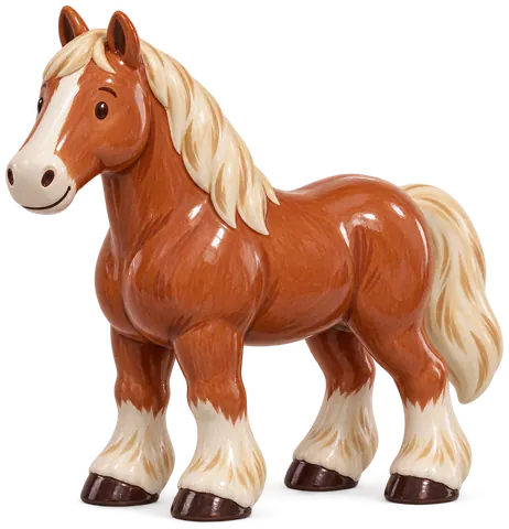 Trait belge américain, figurine en faïence de FermeVallée