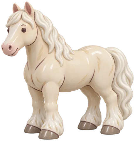 Trait crème américain, figurine en faïence de FermeVallée