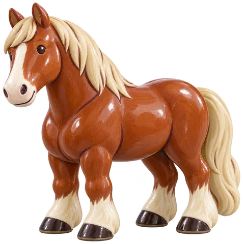 Trait hanovrien d’origine Schleswig, figurine en faïence de FermeVallée