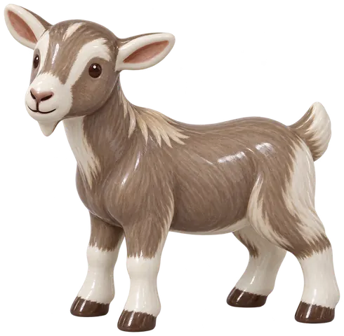 Chèvre du Toggenbourg, figurine en faïence de FermeVallée