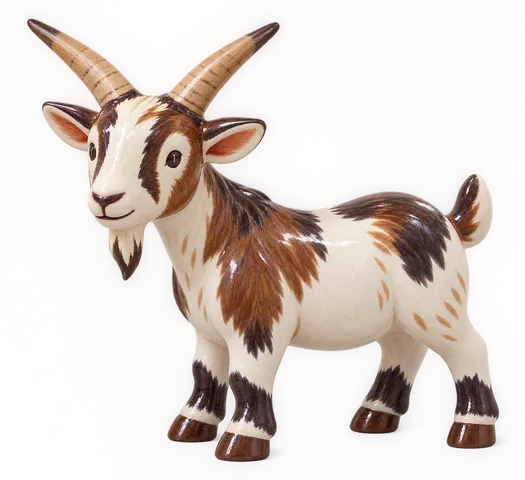 Chèvre marronne, figurine en faïence de FermeVallée