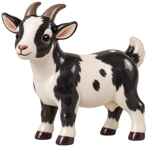 Chèvre naine nigériane, figurine en faïence de FermeVallée