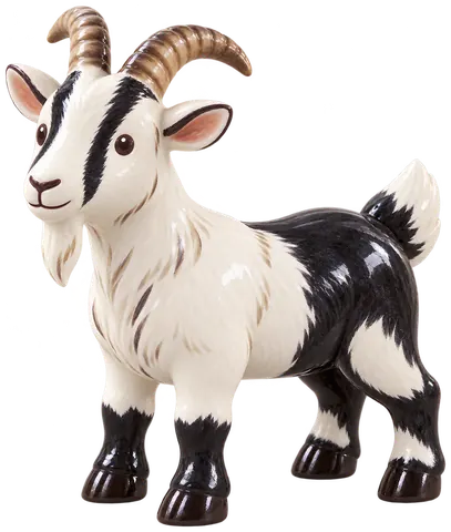 Chèvre paon, figurine en faïence de FermeVallée