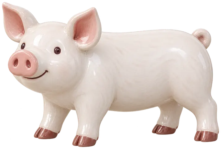 Large white, figurine en faïence de FermeVallée