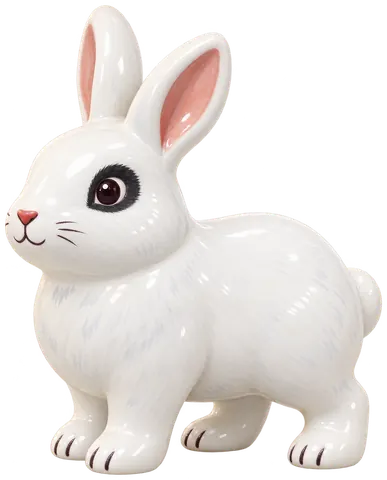 Blanc de Hotot, figurine en faïence de FermeVallée