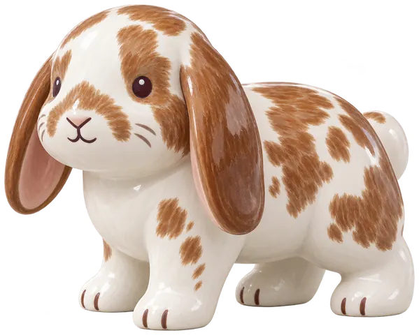 Lapin bélier, figurine en faïence de FermeVallée